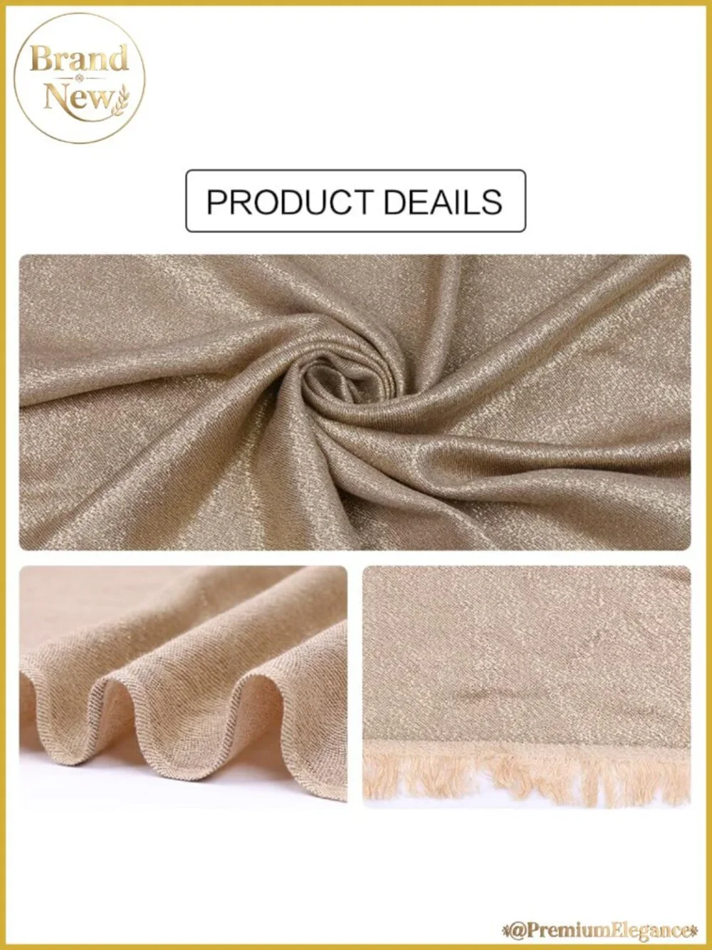 Metallic Soft Pashmina Shawl Wrap Sparkling Formal Evening Scarf for Women